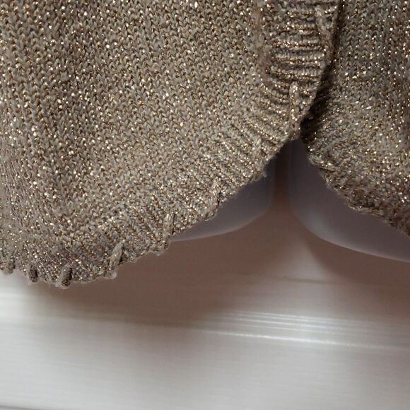 🌹Studio C Gold Shimmer Vintage Cardigan Sweater sz L - Picture 6 of 9